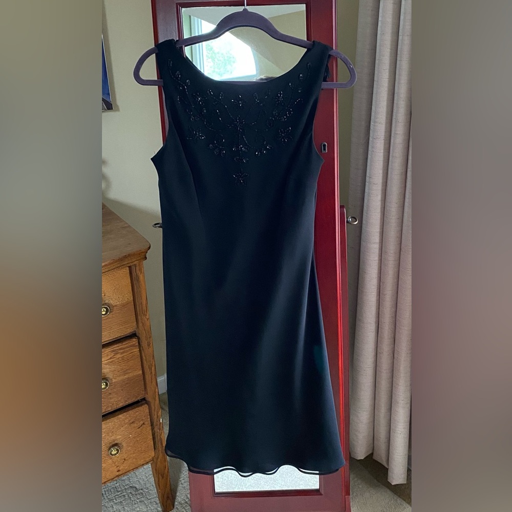 Little black dress with beaded front